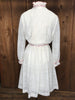70s Glenbrooke White w/Pink Trims Dress    M