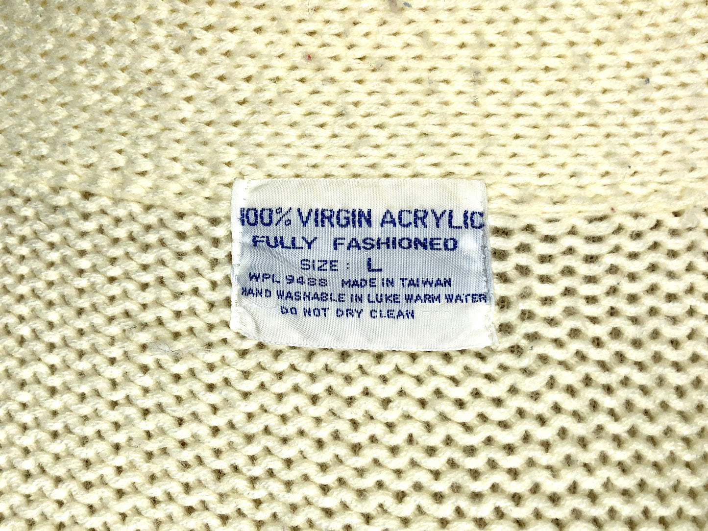 70s Ivory/Orng Tunic Cardigan    L