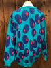 80s Le Moda Teal & Olives Sweater      XL