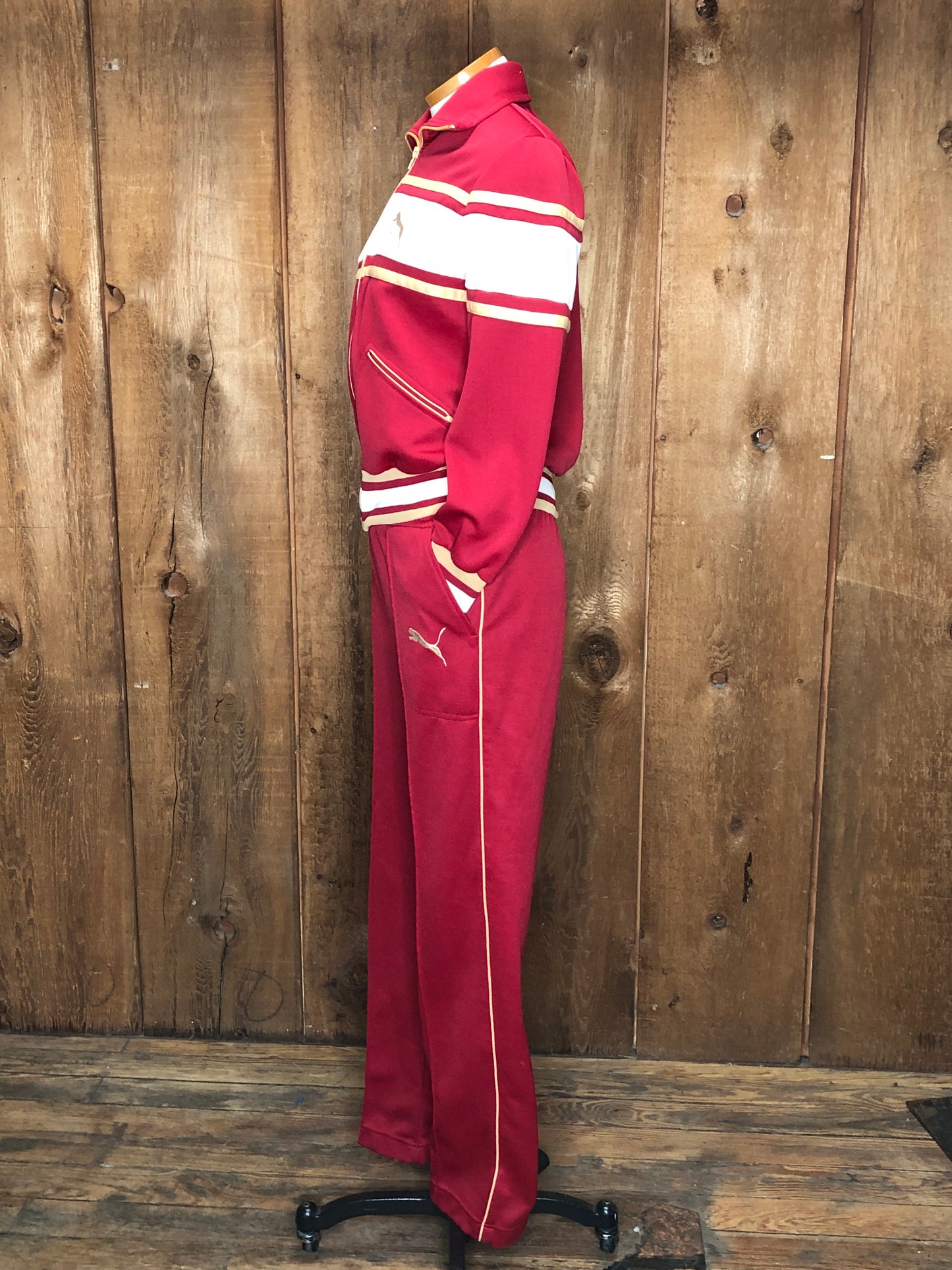 80s Puma Rd/Wht/Tan Track Suit     S