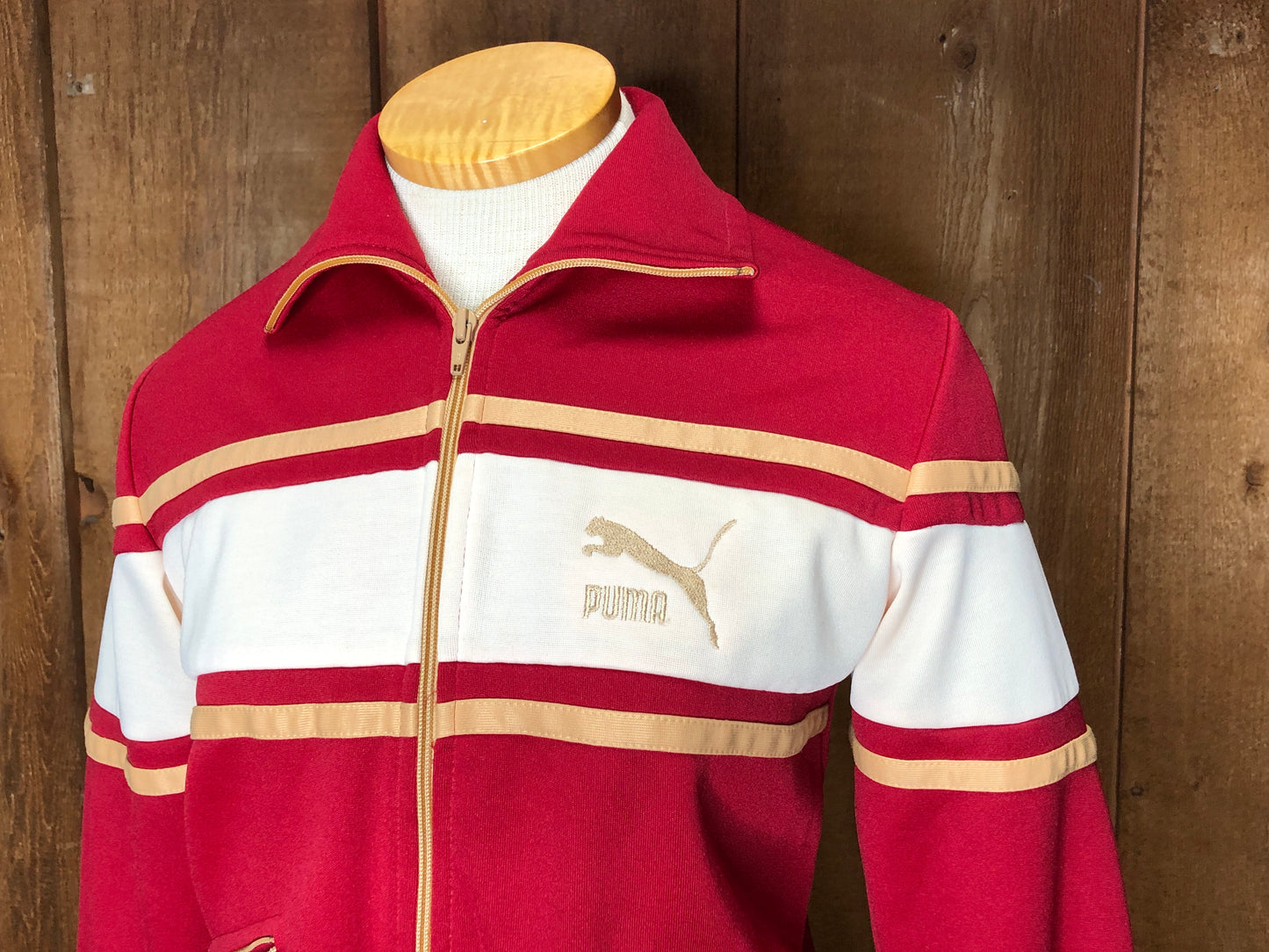 80s Puma Rd/Wht/Tan Track Suit     S