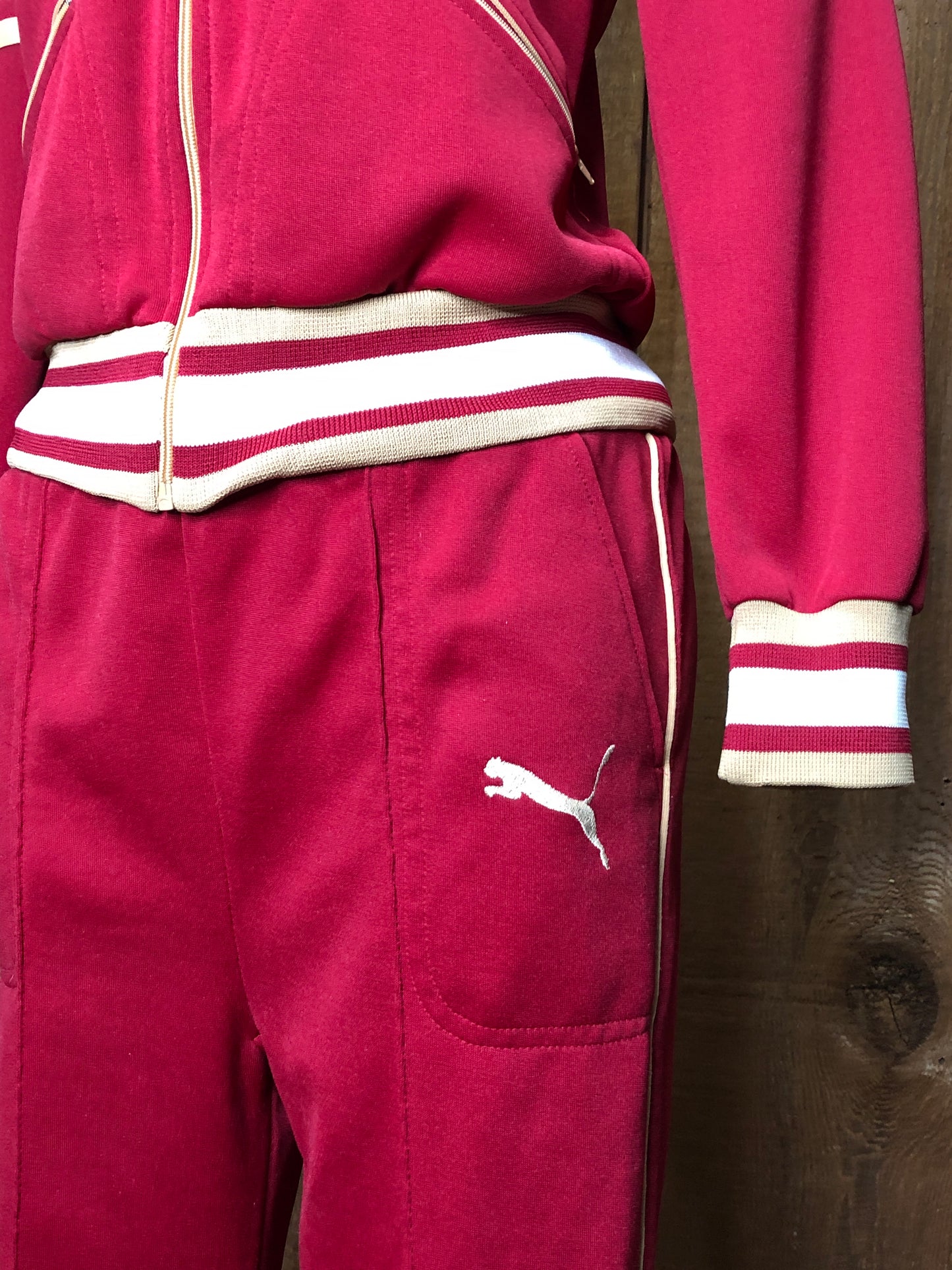 80s Puma Rd/Wht/Tan Track Suit     S