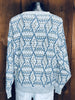 90s Ash Creek Cotton Blue/Grn Sweater    L
