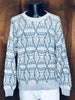 90s Ash Creek Cotton Blue/Grn Sweater    L
