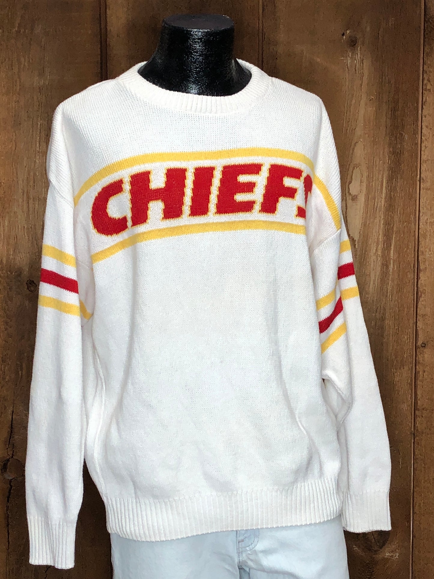 80s ProElite Chiefs Cotton Sweater     L