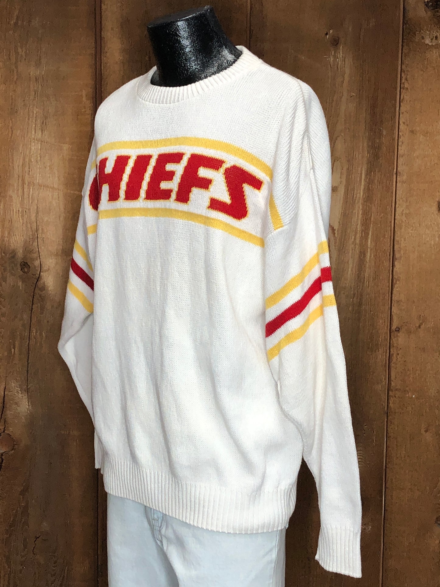 80s ProElite Chiefs Cotton Sweater     L