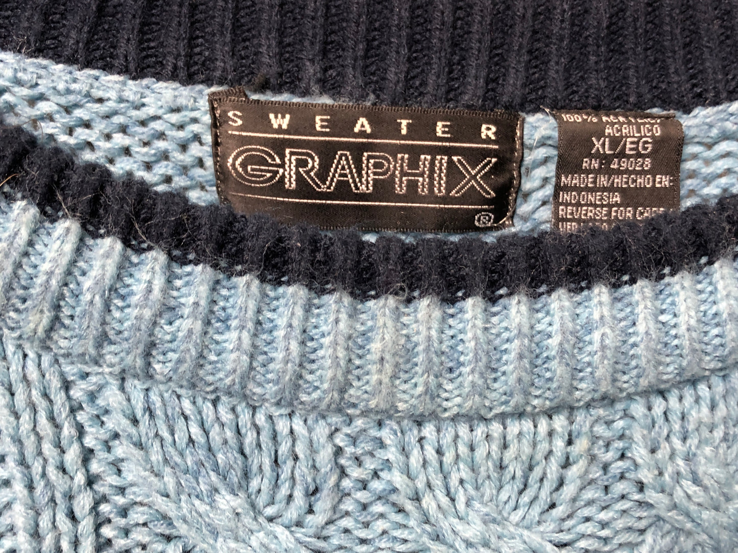 80s Graphix Blue Ombre Sweater  XL