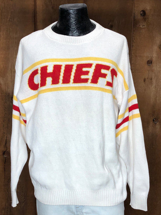 80s ProElite Chiefs Cotton Sweater     L