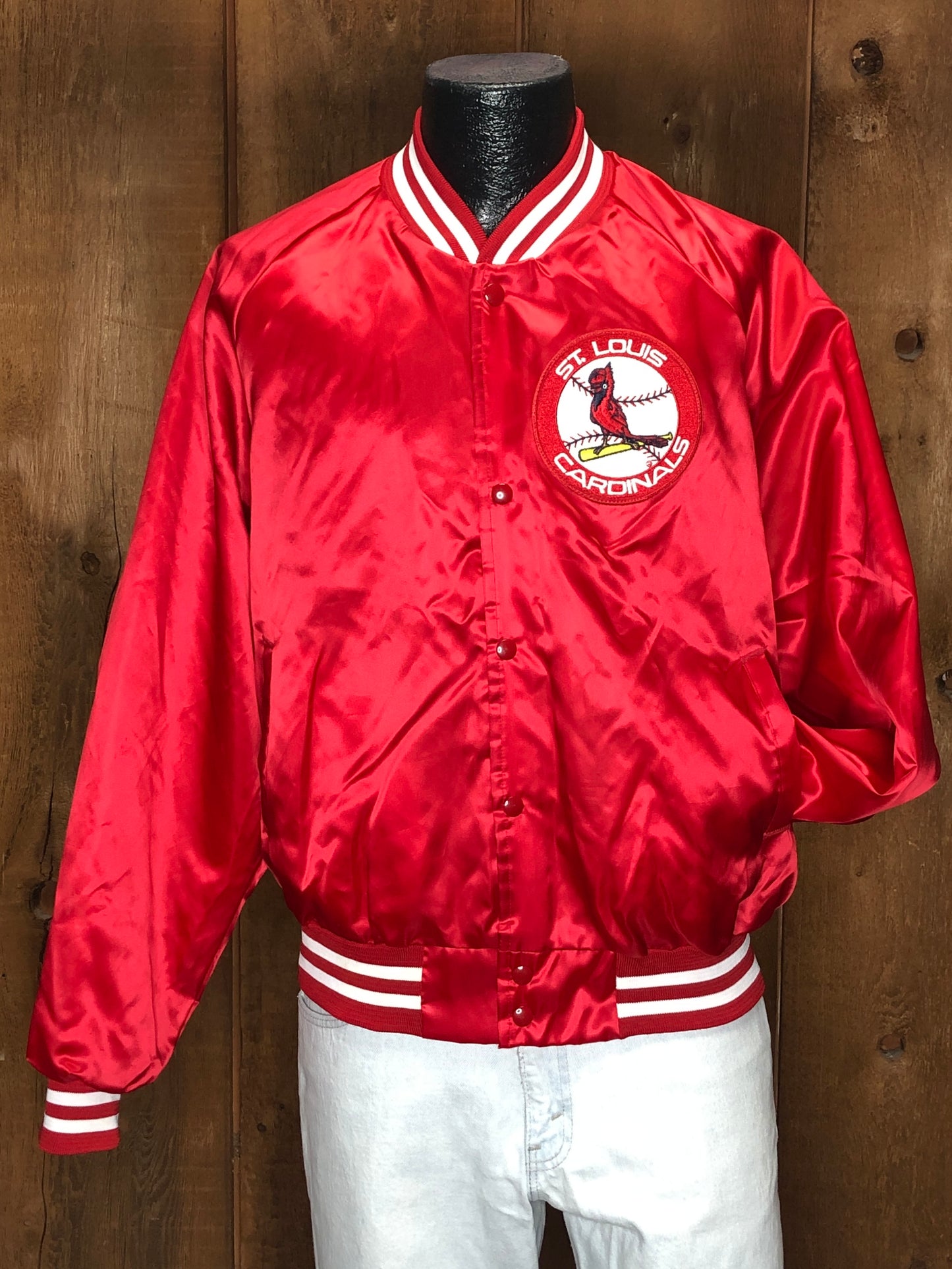 90s Chalk Line Cardinals Satin Jacket   XL