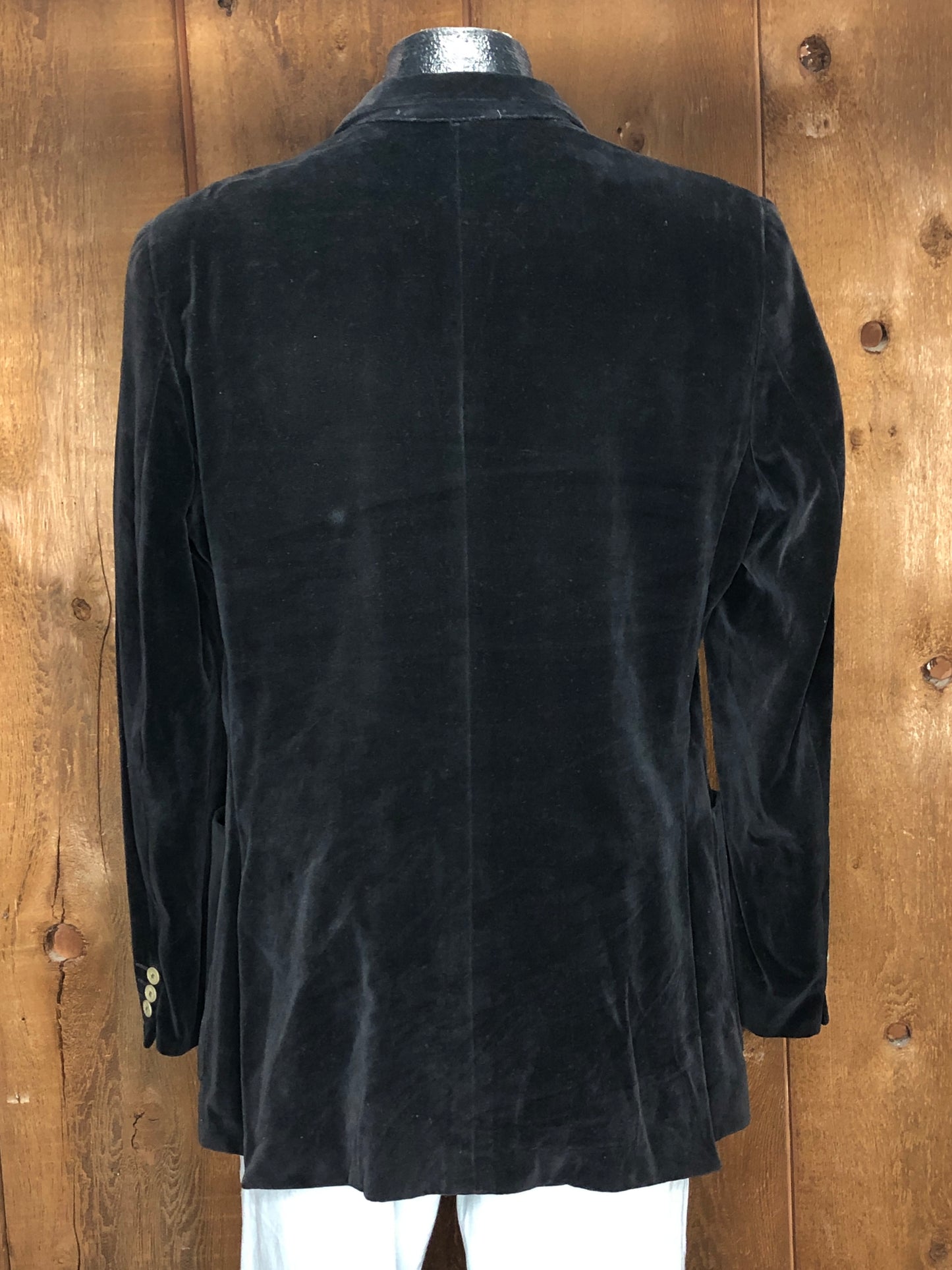 80s Egon VonFurstenberg Black Velvet Blazer    L