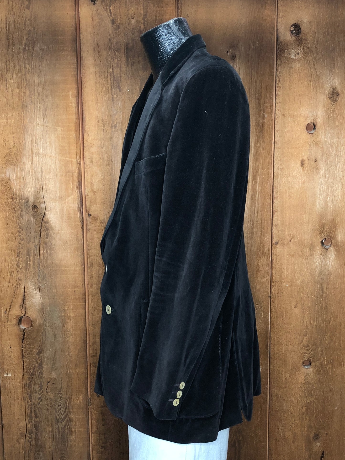 80s Egon VonFurstenberg Black Velvet Blazer    L