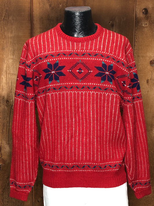 90s Robert Bruce Red/Blue Ski Sweater     L