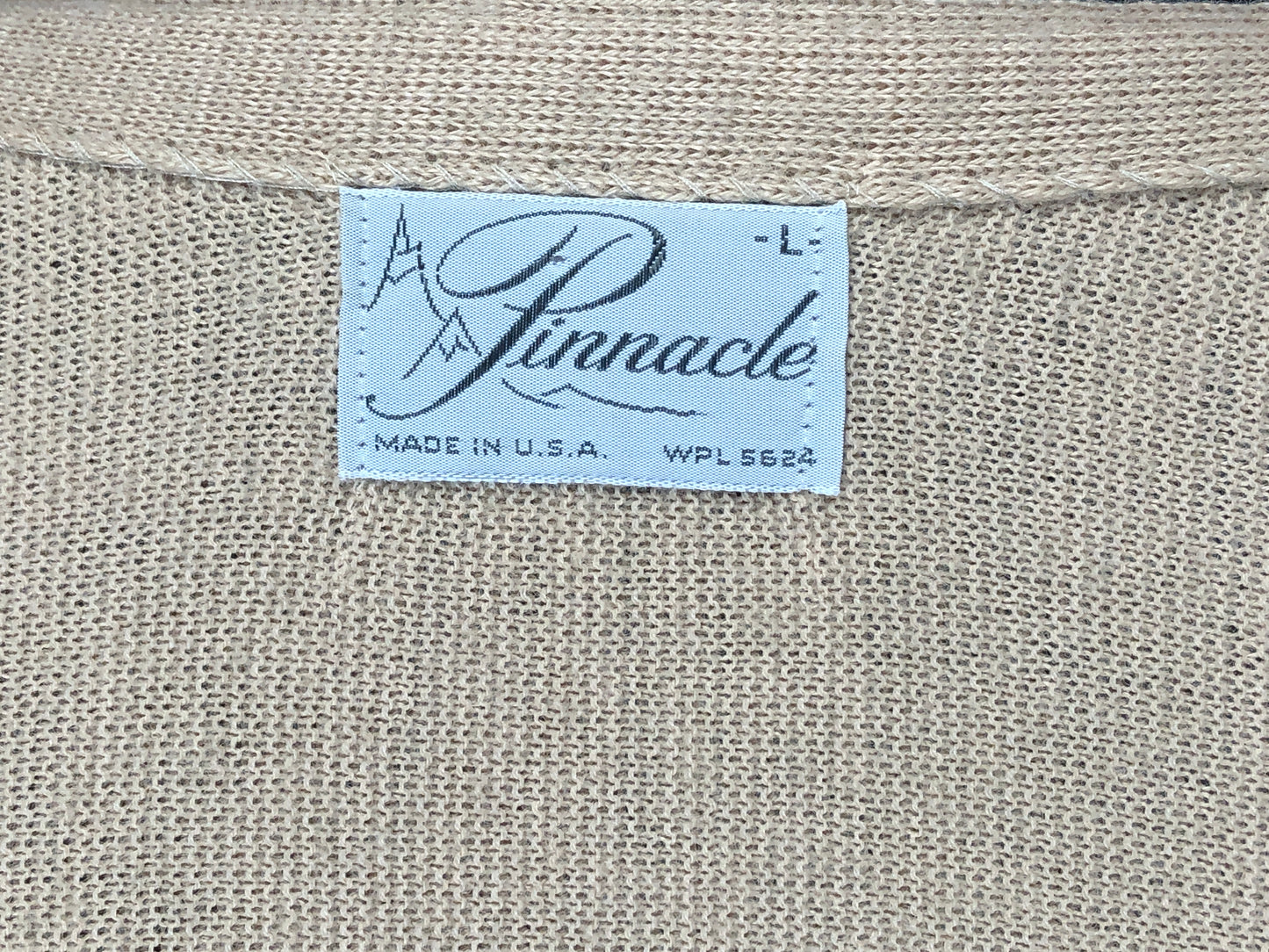 70s Pinnacle Tan Grandpa Cardigan      L