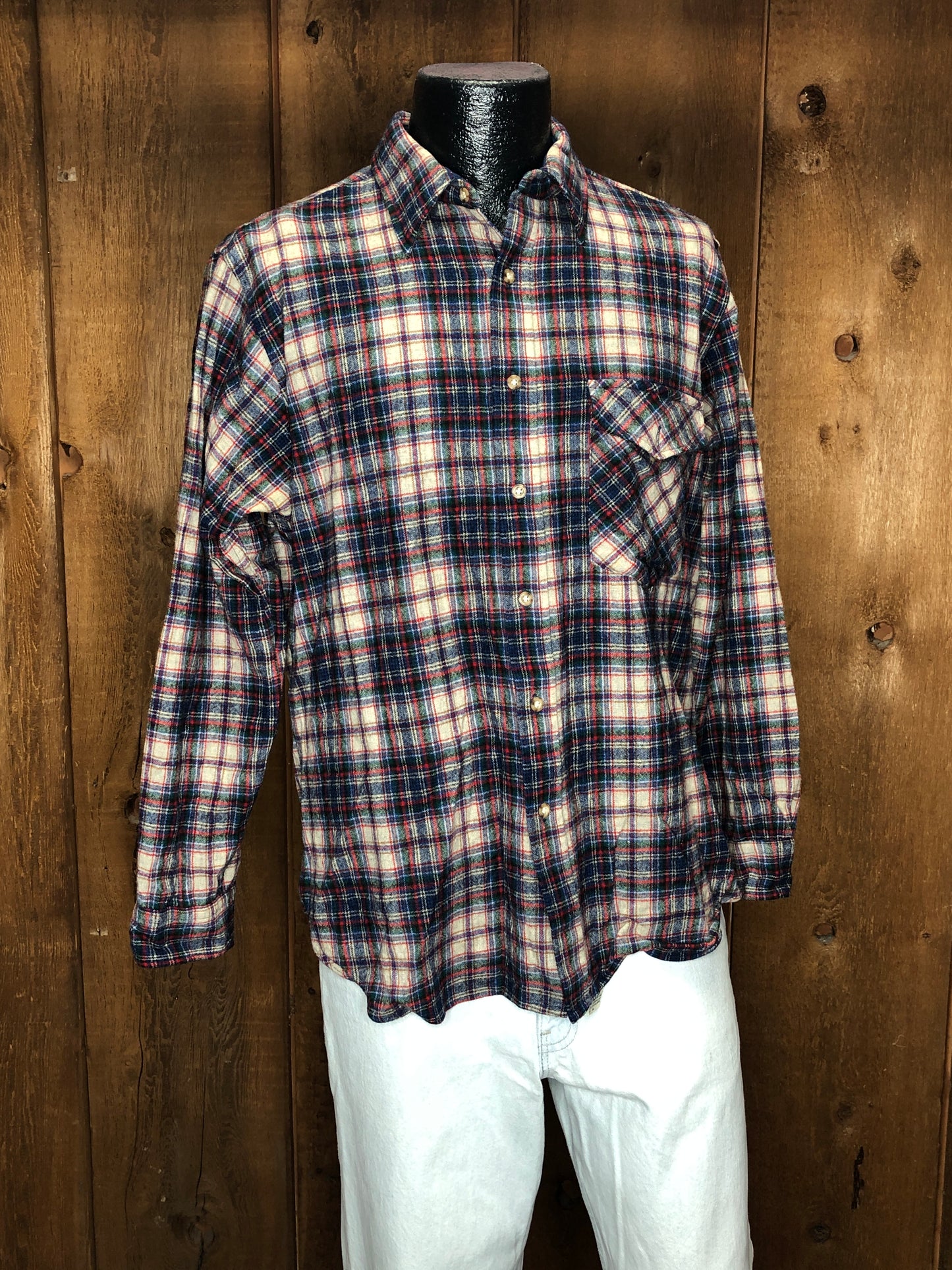 80s Pendleton LOBO Wool Plaid Shirt     L