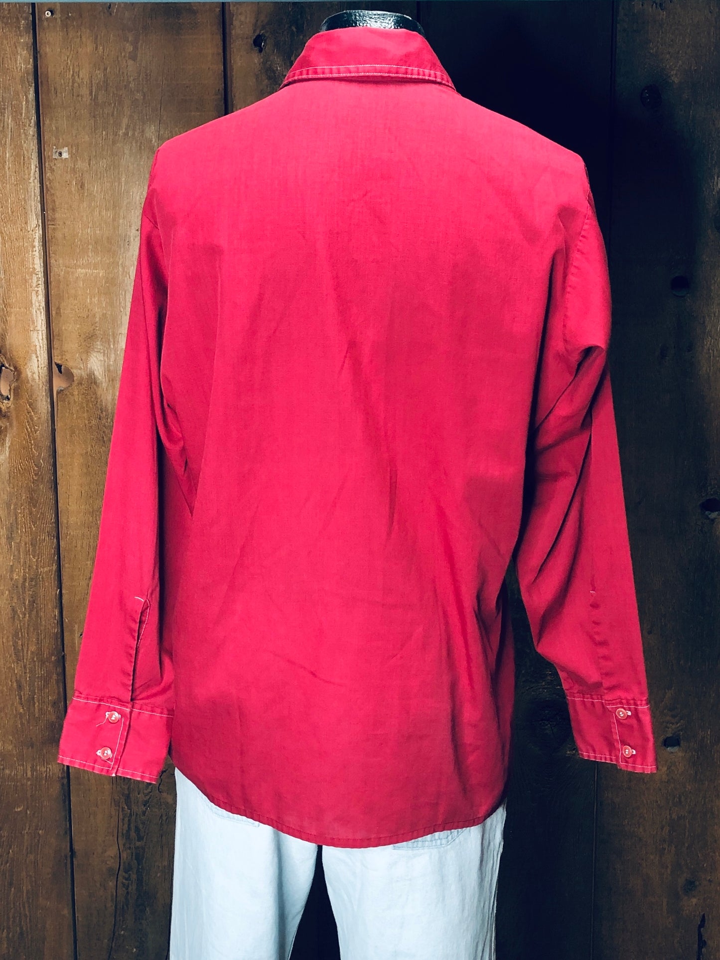 70s 417 VanHeusen Red Shirt     L