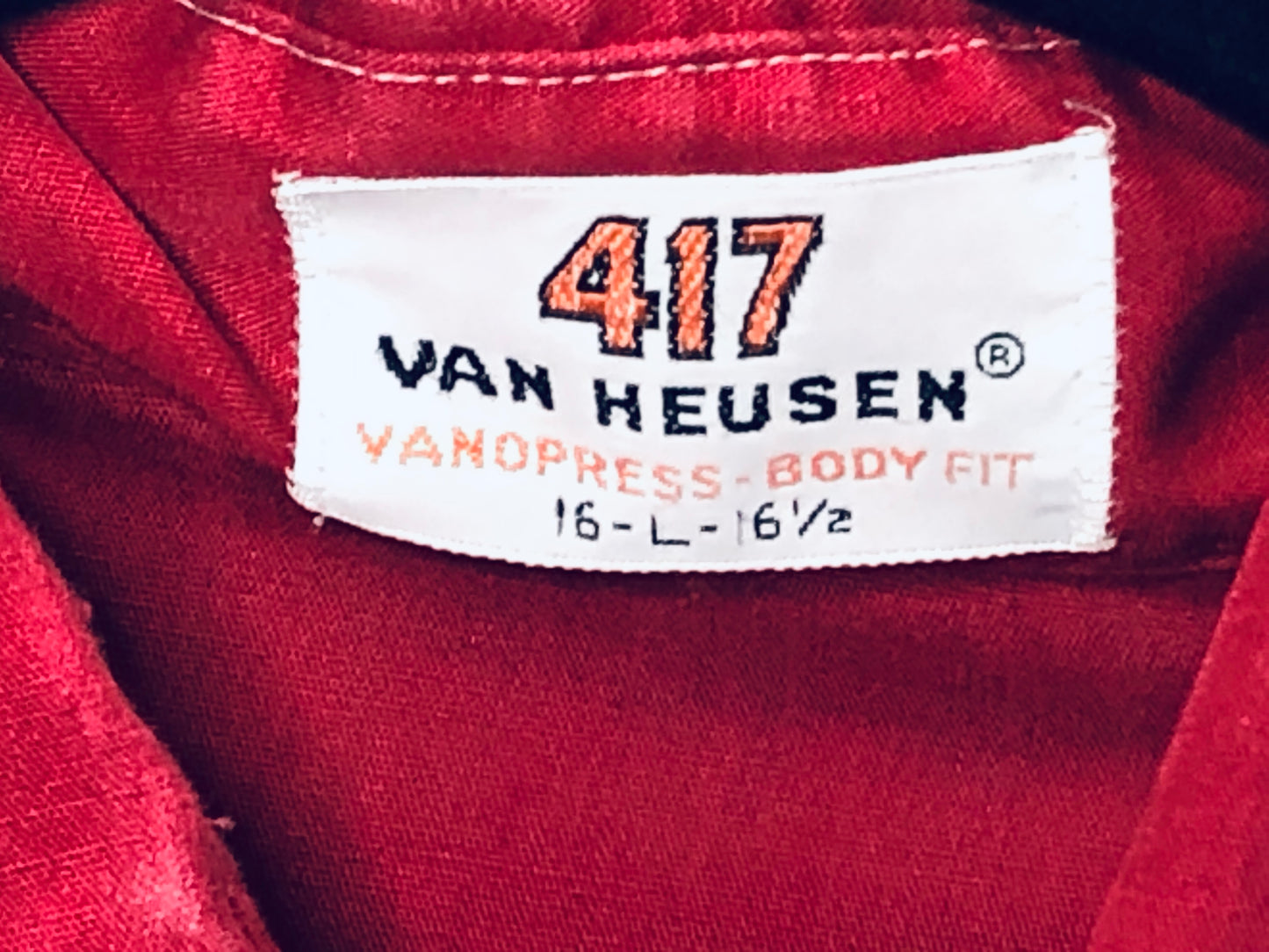 70s 417 VanHeusen Red Shirt     L