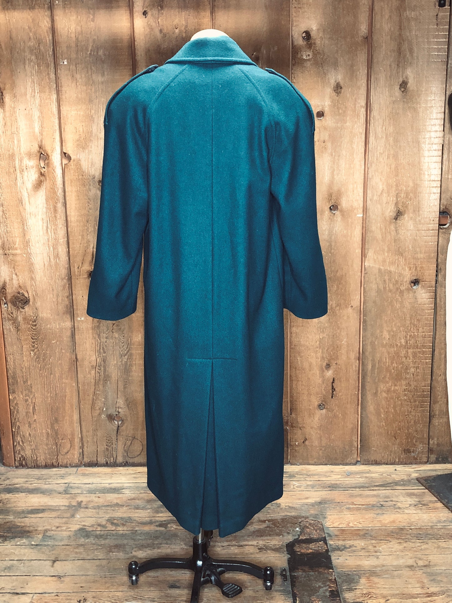80s International Scene Green Wool Trench     M