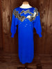 80s Sonia Blue Glam Knit Dress       S/M