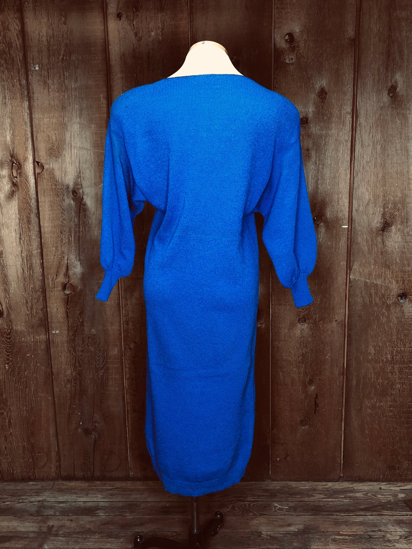 80s Sonia Blue Glam Knit Dress       S/M