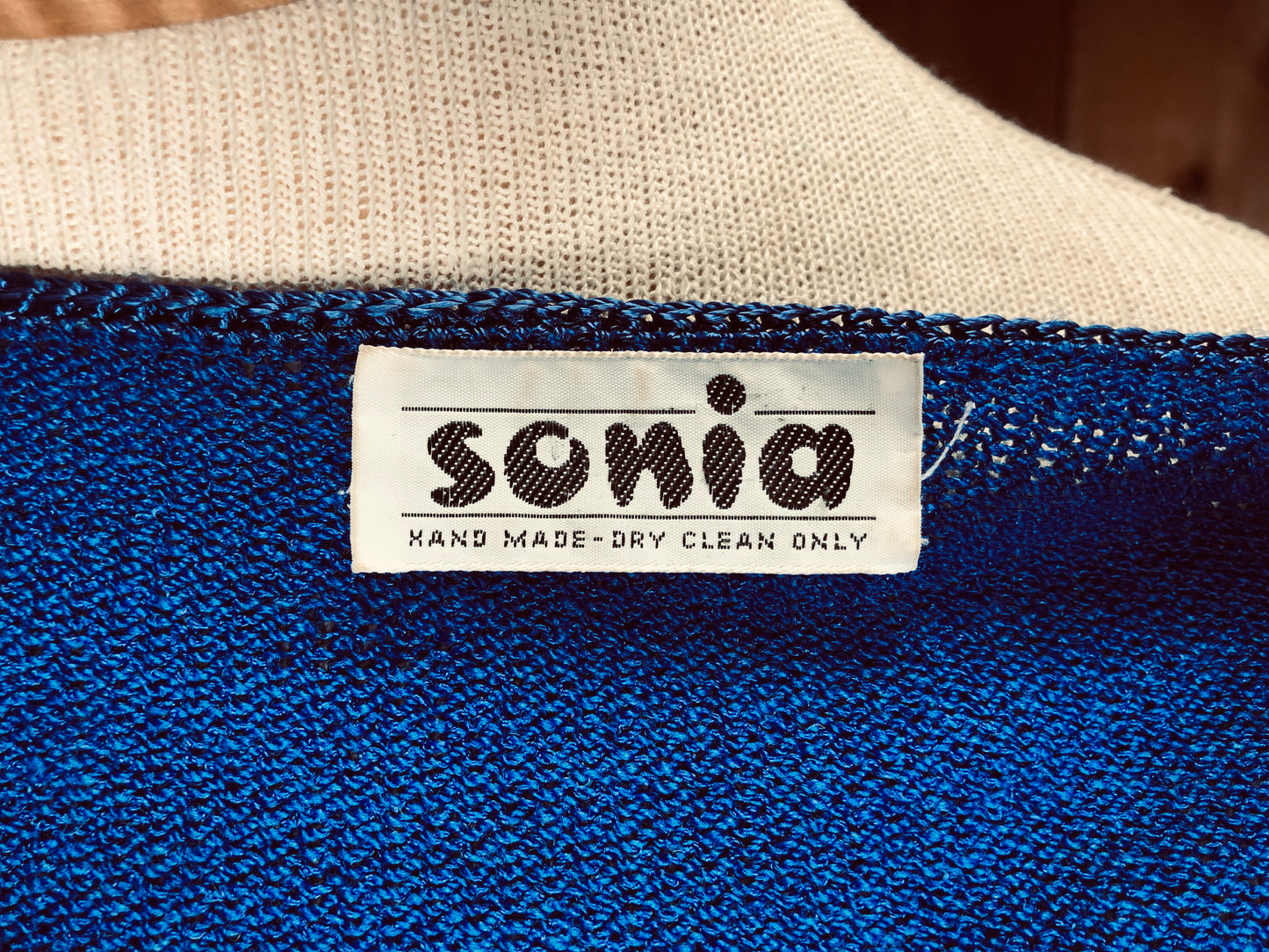 80s Sonia Blue Glam Knit Dress       S/M