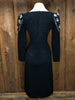 80s Pat Sandler Blk Knit & Sequin Dress     S