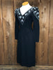 80s Pat Sandler Blk Knit & Sequin Dress     S