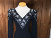80s Pat Sandler Blk Knit & Sequin Dress     S