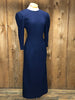 80s Maggy London Indigo Wool Dress     w28