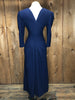 80s Maggy London Indigo Wool Dress     w28