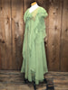 70s John Charles Green Ruffle Gown      S