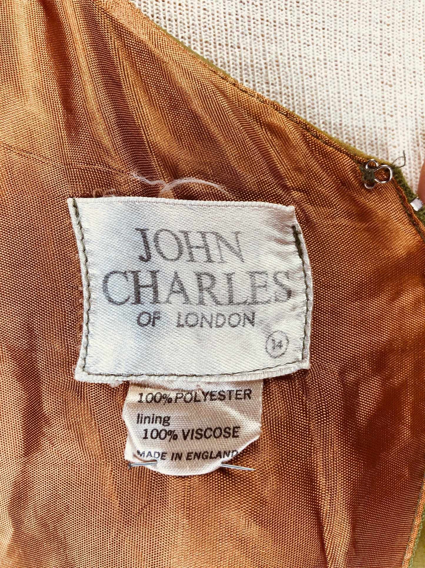 70s John Charles Green Ruffle Gown      S