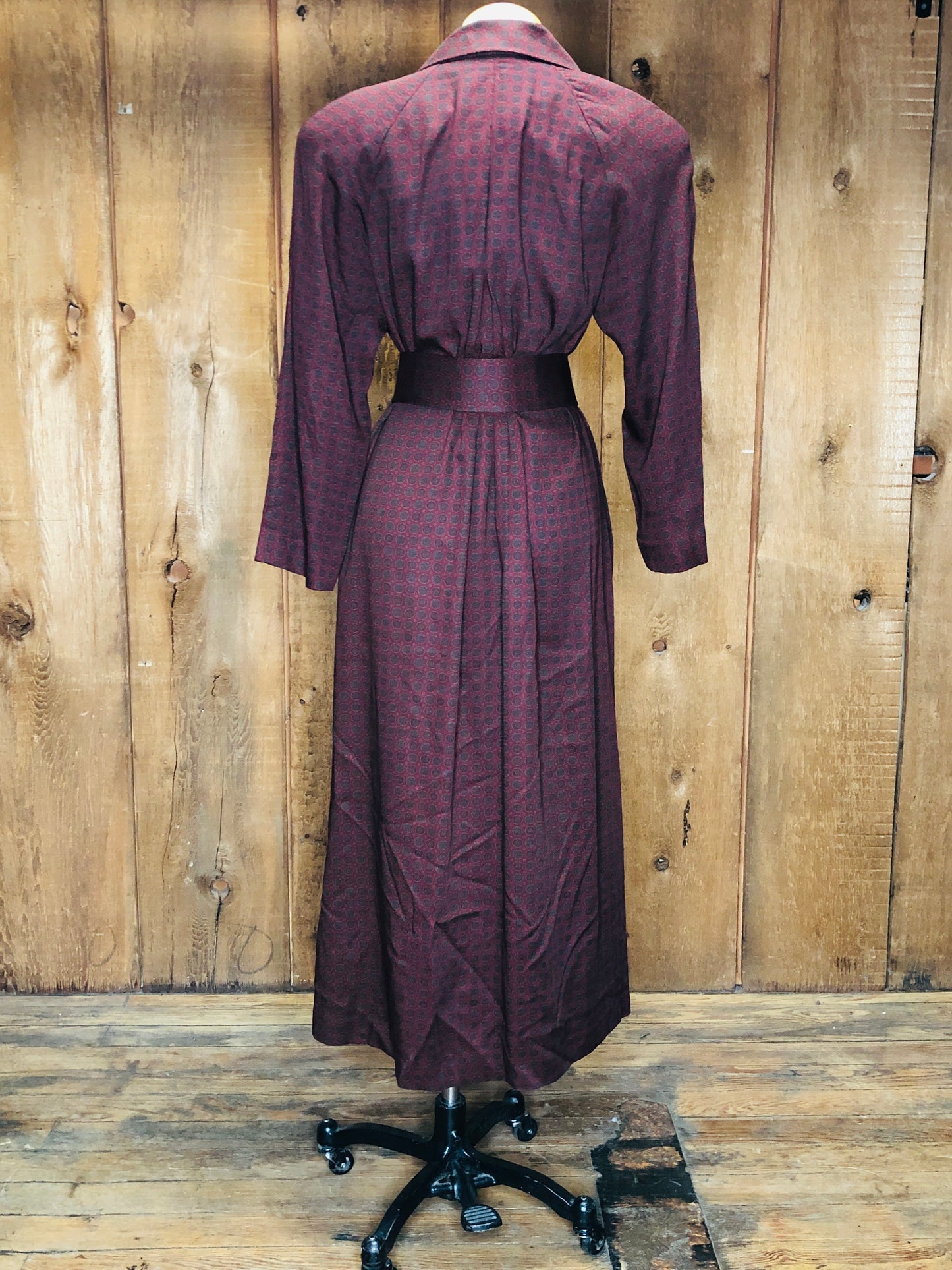 90s Intuitions Red Medallion Trench Coat     S