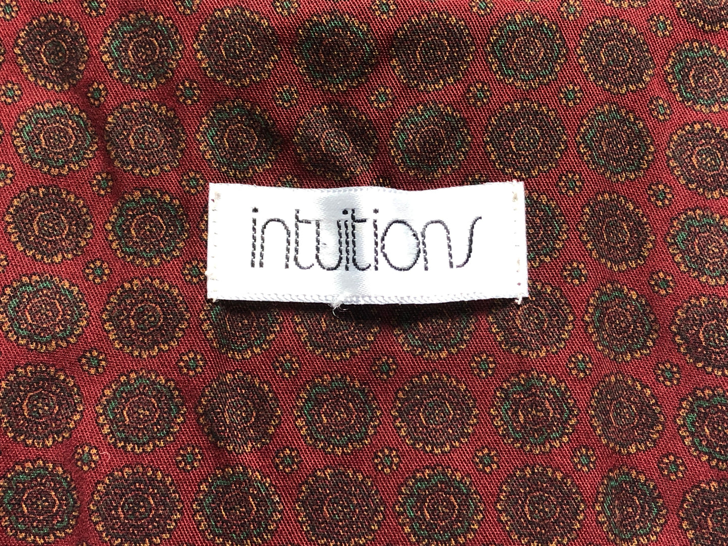 90s Intuitions Red Medallion Trench Coat     S