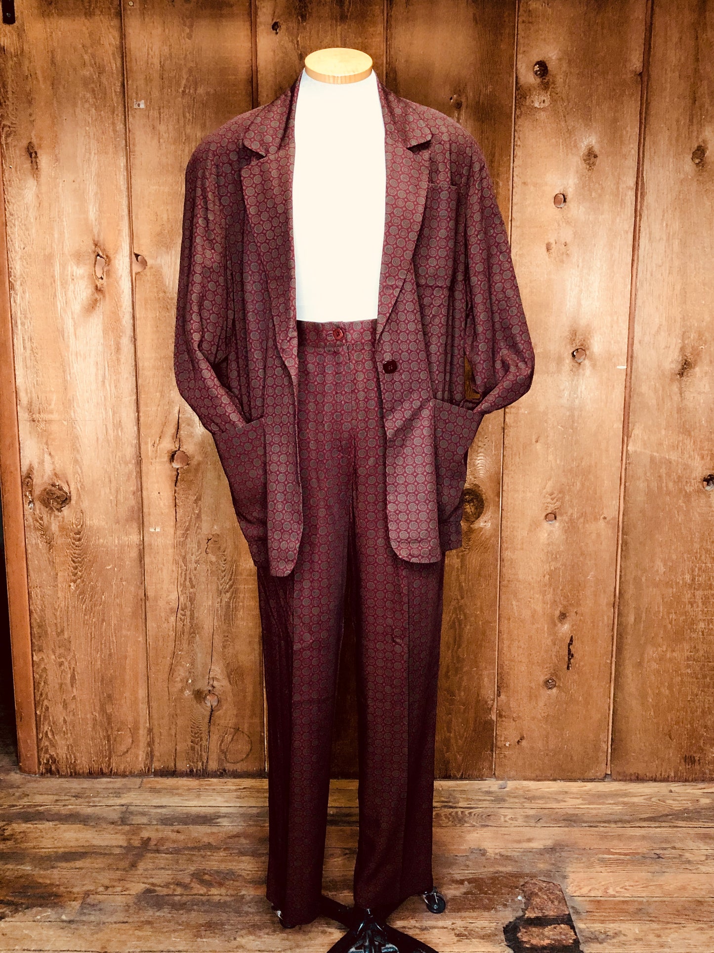 90s Intuitions Red Medallions Pants    w26.5