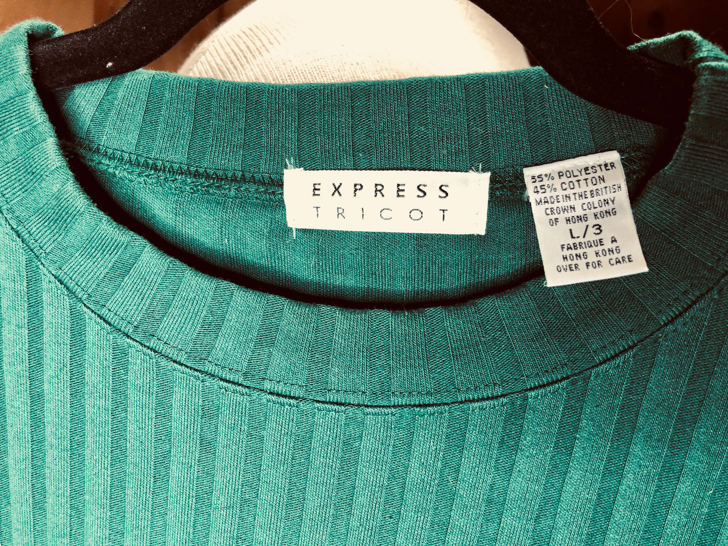 90s Express Tricot Grn Tunic Top     L