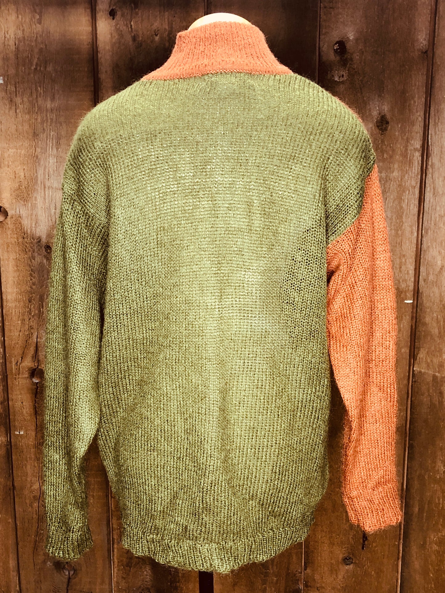 90s Sk&Co Orng/Grn Paisley Sweater     L