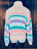 90s LizS. Peach/Grn Cotton Sweater     L