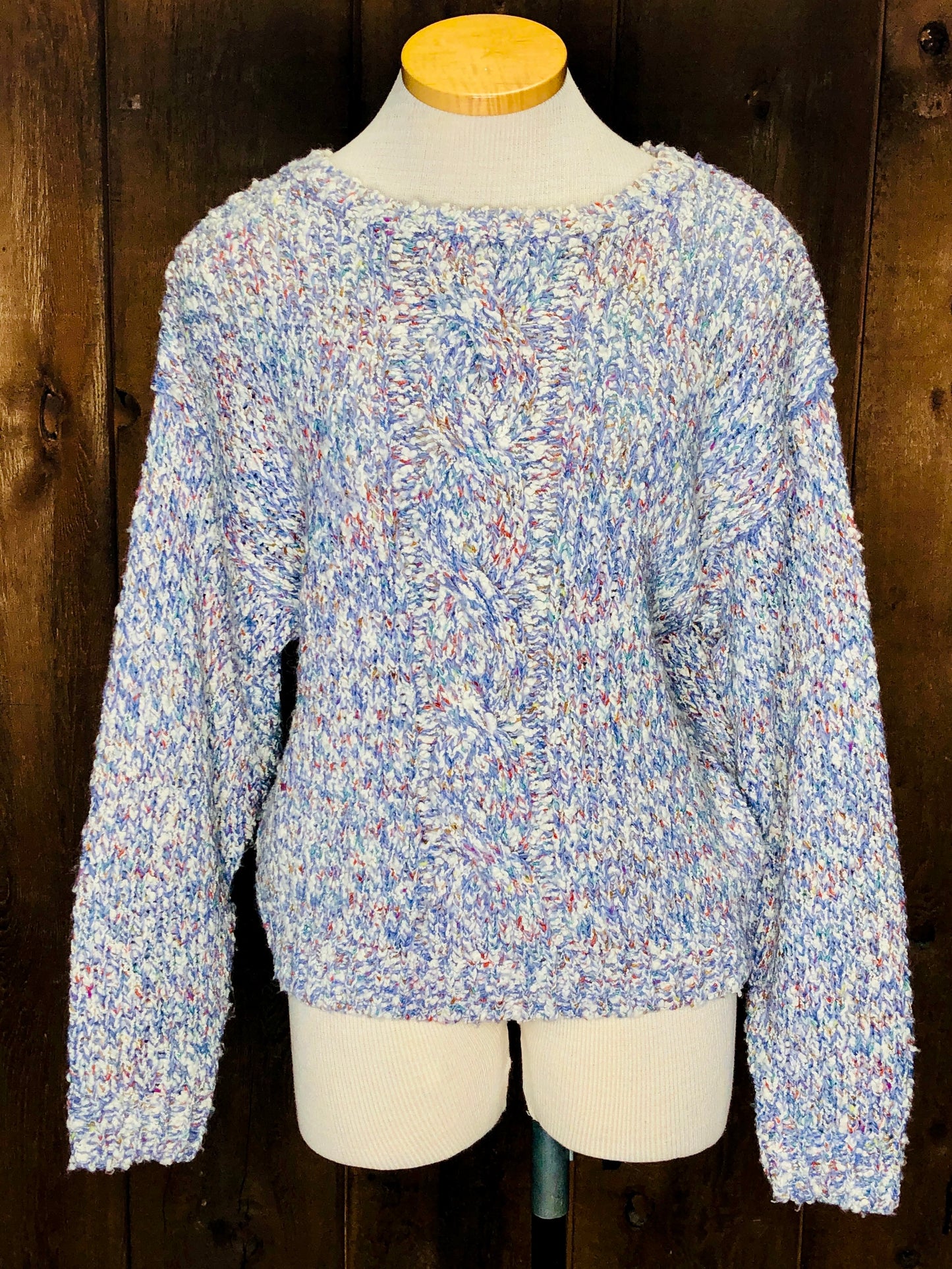 80s LizSport Lavender Marbled Sweater    M