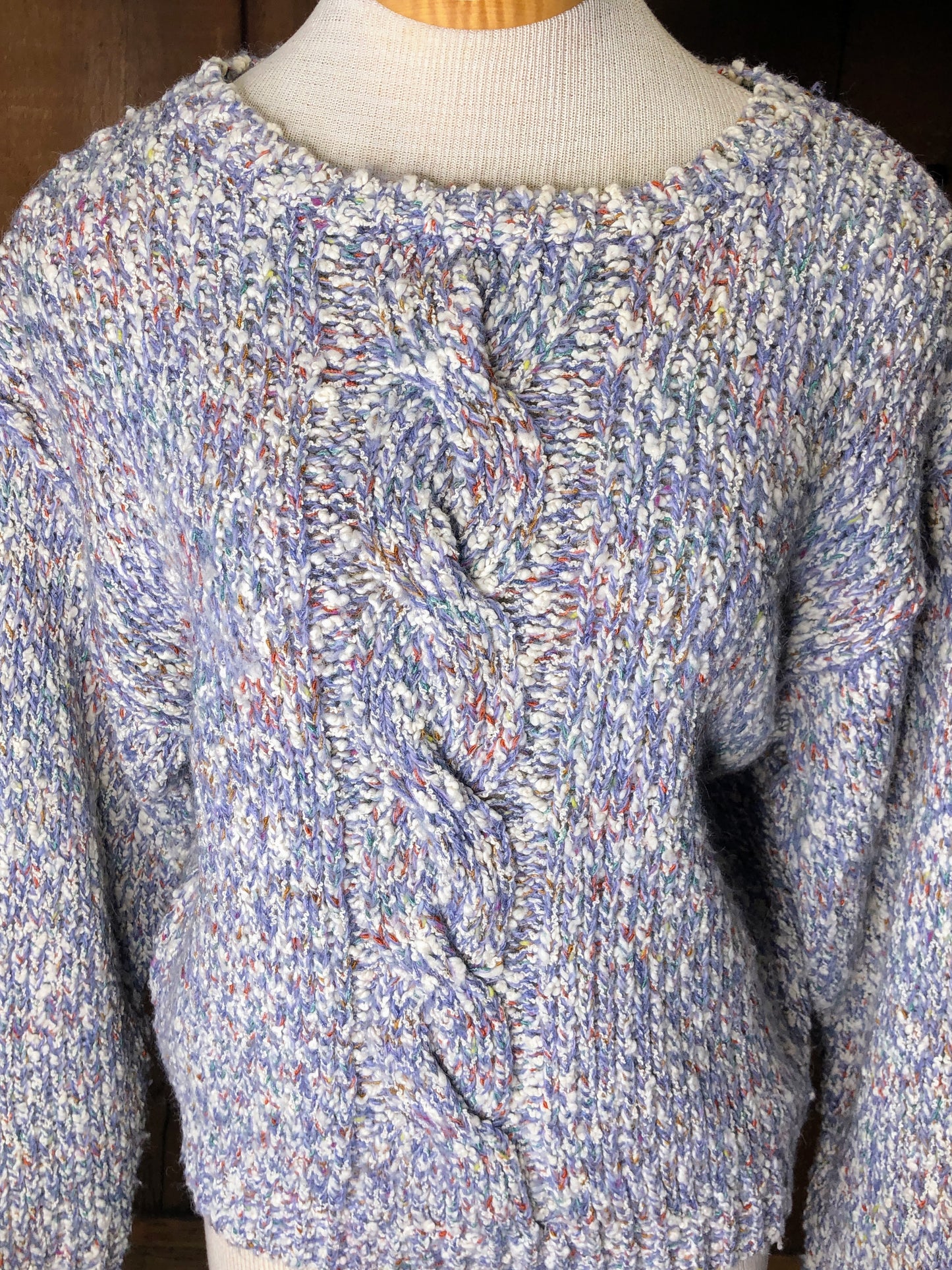 80s LizSport Lavender Marbled Sweater    M