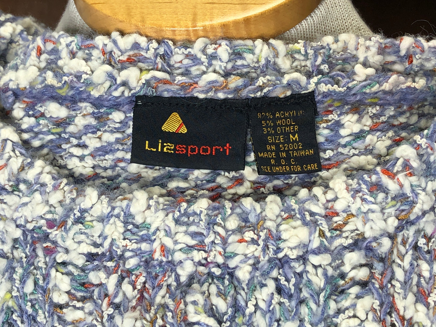 80s LizSport Lavender Marbled Sweater    M