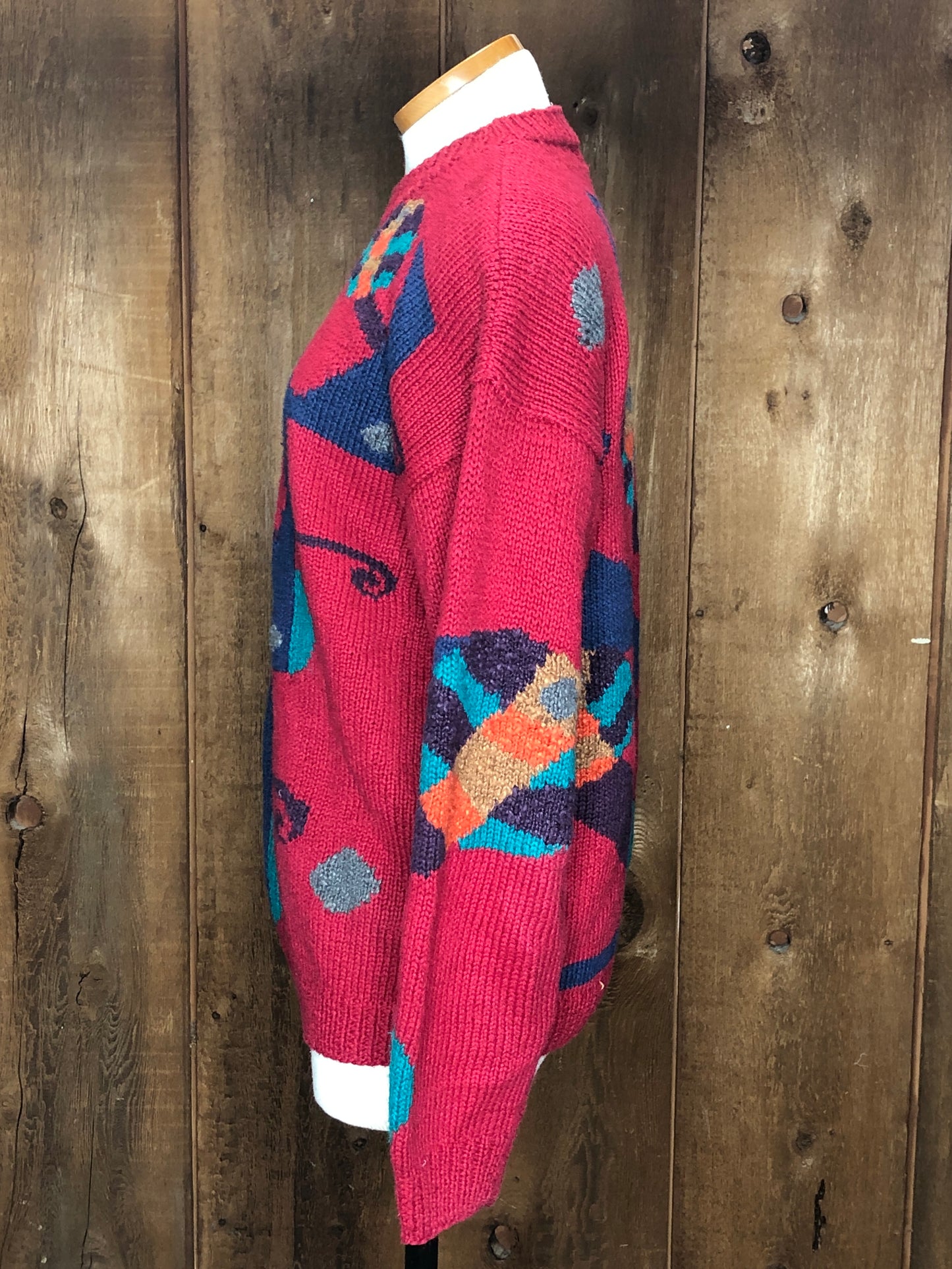 90s Capezio HandKnits Red Sweater    M