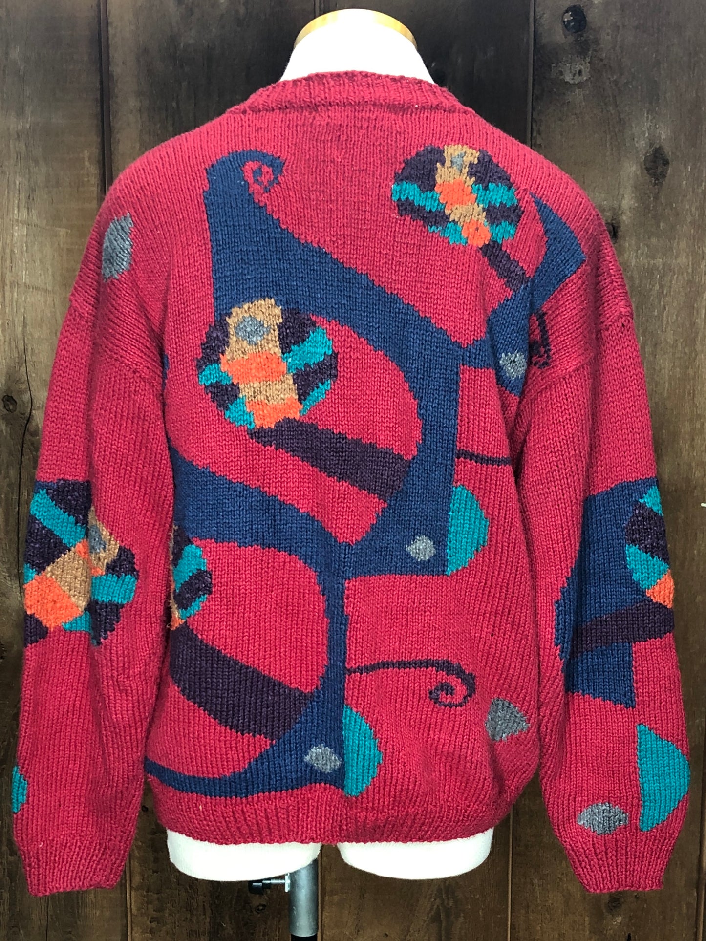 90s Capezio HandKnits Red Sweater    M