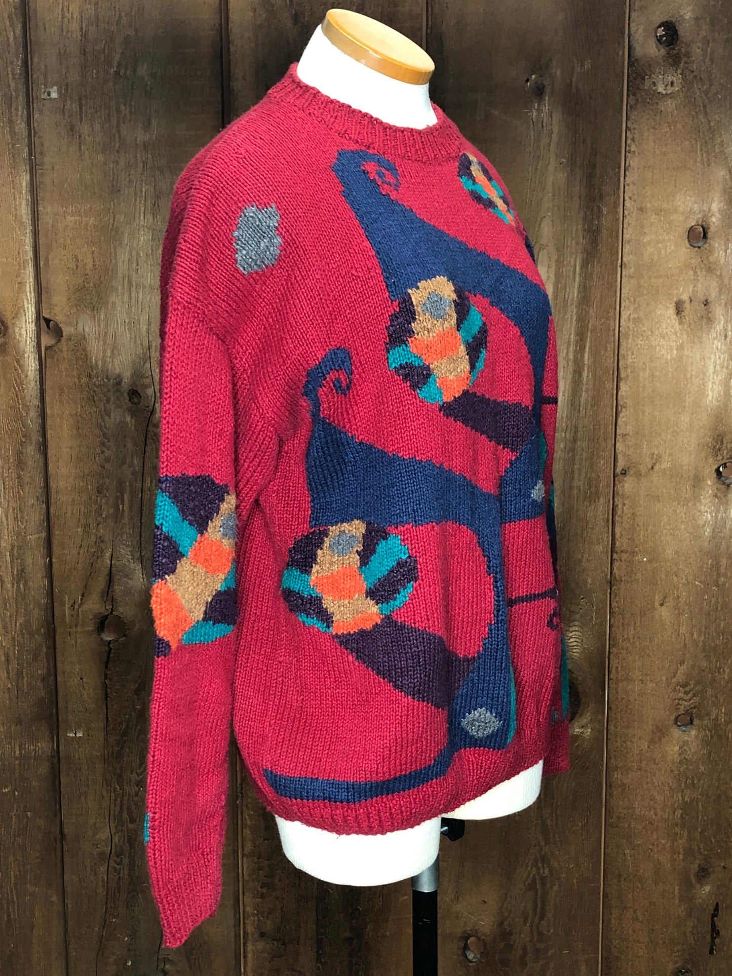 90s Capezio HandKnits Red Sweater    M