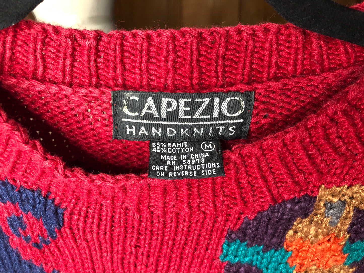 90s Capezio HandKnits Red Sweater    M