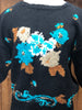 80s Concepts Hand Knit Black Cotton Sweater    S