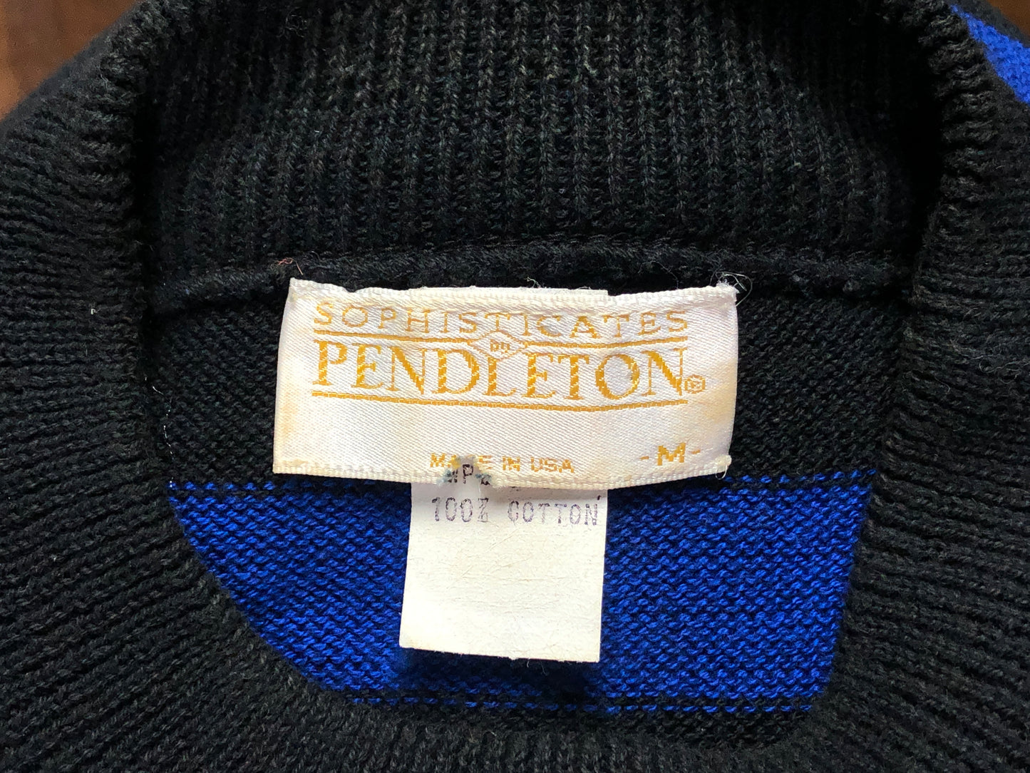 90s Pendleton Cotton Blue/Blk Top    M