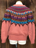 90s IVY Hand Knit Coral Ski Sweater     M