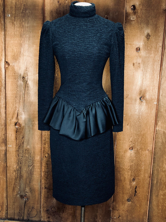 80s Pat Richards Blk Skirt Set     S