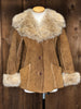70s FashionWest Suede & Faux Fur Coat    S
