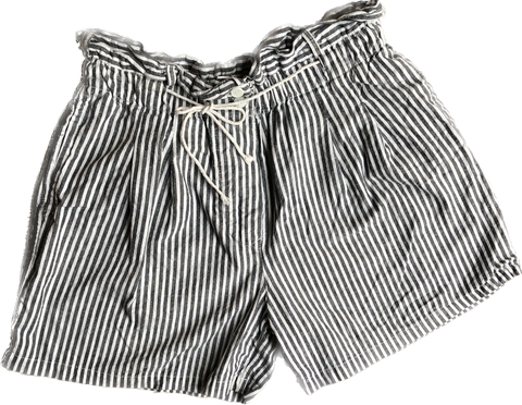 80s Mixed Blues Gray Striped Shorts  w28-30